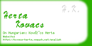 herta kovacs business card